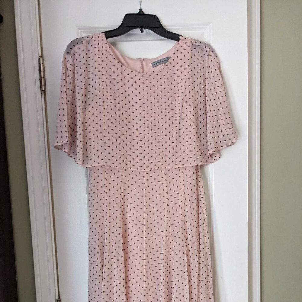 Danny & Nicole Pink Polka Dot Fit and Flare Dress